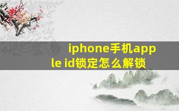 iphone手机apple id锁定怎么解锁